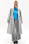 Premium Wool Double Button Coat Light Gray - 3