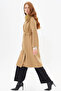 Premium Wool Fur Double-Breasted Buttoned Coat Camel - 2