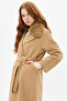 Premium Wool Fur Double-Breasted Buttoned Coat Camel - 5