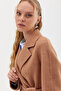 Premium Wool Raglan Sleeve Belted Coat Camel - 8