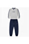 Men's Cotton Collared Buttoned Pajamas with Pockets, Gift Bundle and Dowry Set, Gray Melange - Navy Blue Color Pajamas - 4