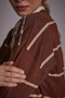 Striped Knitwear Cardigan Red Brown-Stone - 3