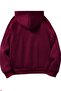 Men's Burgundy Combed Cotton Fabric Hooded Sweatshirt - 2