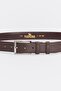Men's 100% Genuine Leather 3.5 cm Classic Brown Belt - 2