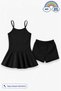 Girl's Waitress Swimsuit Dress and Shorts 2-Piece Set 12416