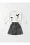 Girl's Seasonal 2-Piece Set with Denim Skirt and Lightweight Cotton Top. Super Quality Cotton Fabric - 2