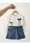 Girl's Skirt Suit, Seasonal, Super Quality Cotton Fabric, Full Lycra, Embroidered Pattern. - 2