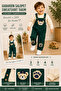 Boy's Teddy Bear Embroidered Gabardine Salopet Set – 2-Piece Set with Long Sleeve Sweatshirt - 2
