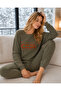 Khaki Cool Printed Pitikare Waffle Pajama Set