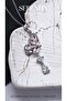 Drop Zircon Stone Butterfly Wing Steel Necklace - 3