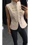 Gold Button Detailed Judge Collar Vest - 7