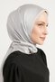 Hijab Women's Janjan-Janjanlı Crinkle Evening Dress Scarf-Silver- 100X100Cm