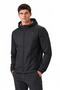 Men's Black Lined Windproof Hooded Sports Raincoat with Pockets