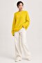 Yellow Crew Neck Oversize Women's Knitwear Sweater - 6