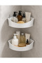 2-Piece White Adhesive Product - 27x19x8 Bathroom Shelf Triangle