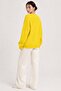 Yellow Crew Neck Oversize Women's Knitwear Sweater - 7