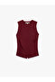 Slim Fit Layered Sleeveless Viscose Blend V-Neck Blouse - 5