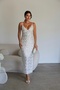 Rope Strap Midi Length Premium Silver and White Sequined Dress - 2