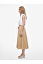 Cotton Balloon Form Maxi Skirt with Elastic Waist Detail - 2