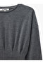 Slim Fit Long Sleeve Crew Neck T-Shirt with Corset Detail - 8