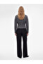 Slim Fit Long Sleeve Crew Neck T-Shirt with Corset Detail - 4