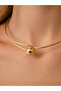 Women's Gold Design Ball Detail Choker