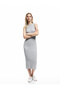 Crew Neck Gray Midi Women's Dress 5Sak80006Ek