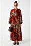 Modest Alessi 100% Viscose Maxi Length Orange Layered Balloon Sleeve Long Summer Dress - 3