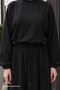Basic Piped Skirted Modal Suit Black - 3