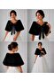 Short Fur Etol Bridal Bolero Black, Etol, Shawl - 3