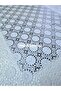 Transparent Overlay Star Daisy Floral Lace Embroidery Motif Pattern Round Pvc Oilcloth Tablecloth - 2