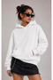 Unisex Moon and Text Back Print Oversized Hooded Hoodie Drop Shoulder Relaxed Fit Sweatshirt - 2