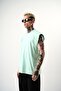 Men's Basic Zero Sleeve Oversize T-Shirt Water Green - 2