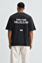 Men's Hallelujah Printed Oversize T-Shirt Black - 3