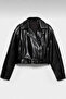 Women's Belted Oversize Cropped Leather Jacket |   New Season Biker Jacket