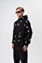 Men's Far from Basic Printed Hooded Oversize Hoodie Black - 2