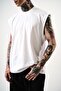 Men's Basic Zero Sleeve Oversize T-Shirt White - 4