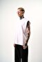 Men's Basic Zero Sleeve Oversize T-Shirt Lilac - 2