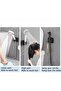 Adjustable Shower Head Holder with Hook,Waterproof Adhesive Handheld Shower Bracket,Silver - 5