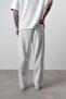 Men's Stripe Detailed Baggy Sweatpants Ecru - 4