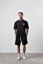 Men's Route 07 Arma Detailed Regular Fit T-Shirt Shorts Set Black