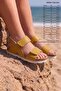 Mustard Unisex Children's Sandals - Thick Sole, Velcro Ankle Adjustment, Comfortable Lightweight 316 - 4