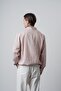 Men's Embroidery Detailed Striped Long Sleeve Oversized Shirt Pink - 4