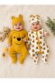 Teddy Bear Print Patterned 2-Piece Newborn Baby Romper Set with Hat My-1062MC
