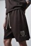 Men's Rocket Club Written Regular Fit T-Shirt Shorts Set Coffee - 5