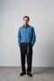 Men's Res Embroidered Long Sleeve Linen Oversized Shirt Petrol - 7