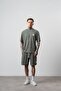 Men's Route 07 Arma Detailed Regular Fit T-Shirt Shorts Set Khaki