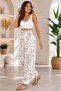 Women's Ethnic Pattern Single Jersey Trousers with Cargo Pocket Detail - 2