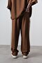 Men's District Embroidered Baggy Trousers Brown - 3