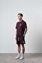 Men's Rocket Club Written Regular Fit T-Shirt Shorts Set Burgundy - 2